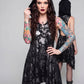 Killstar Chaos Metallic Skull Hooded Cut Out Asymmetric Tunic Dress Small