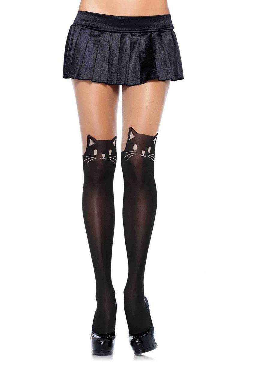 Kura Black Cat Tights -  - Hosiery