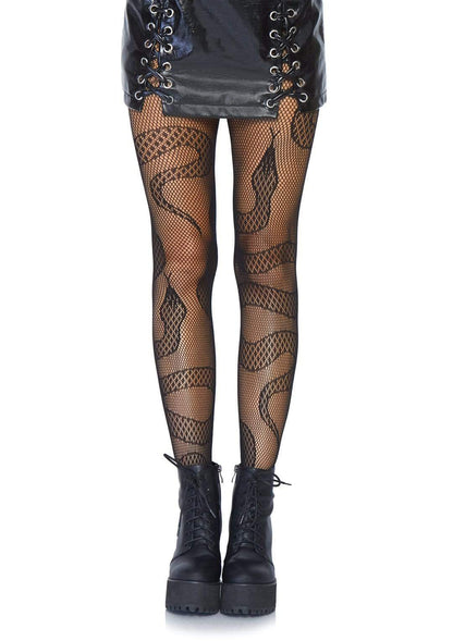 Snake Net Tights - Gothic Fishnet Tights - Serpent Lace Hosiery -  - Fishnet Tights