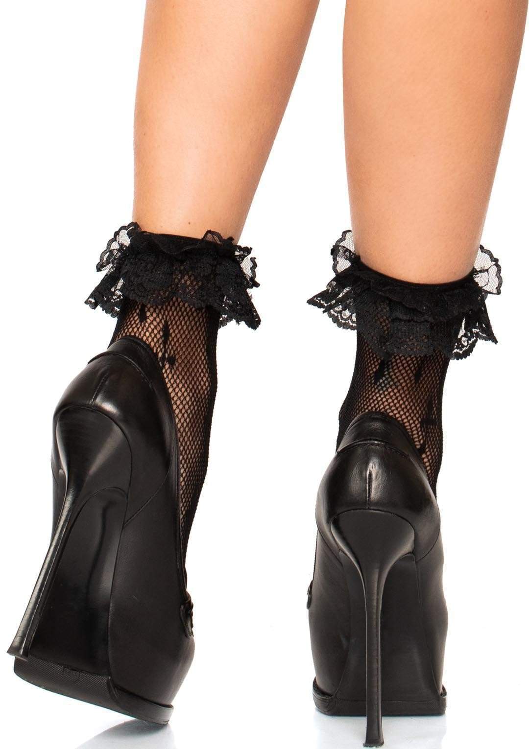 Maria Cross Net Ankle Socks -  - Hosiery