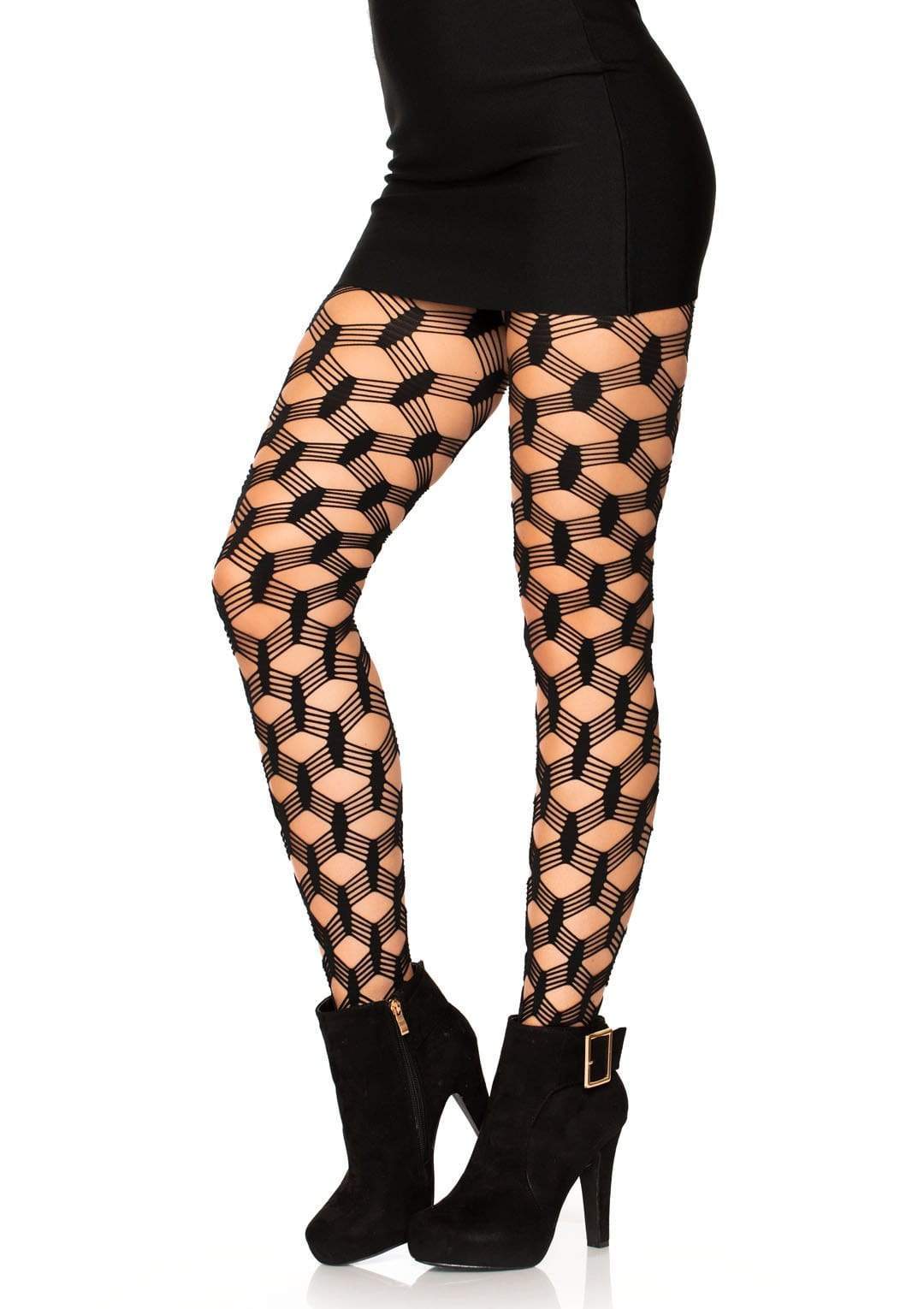Freya Hardcore Fishnet Tights - Large Scale Fishnet Tights - Edgy Hosiery