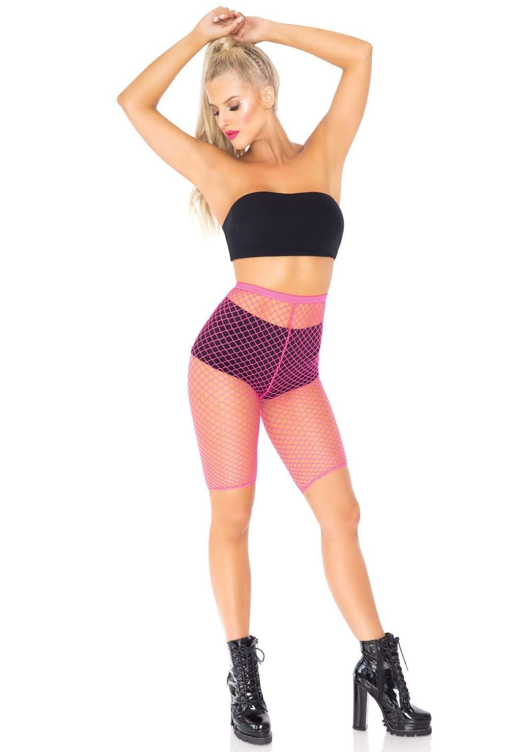 Troublemaker Fishnet Biker Shorts -  - Hosiery