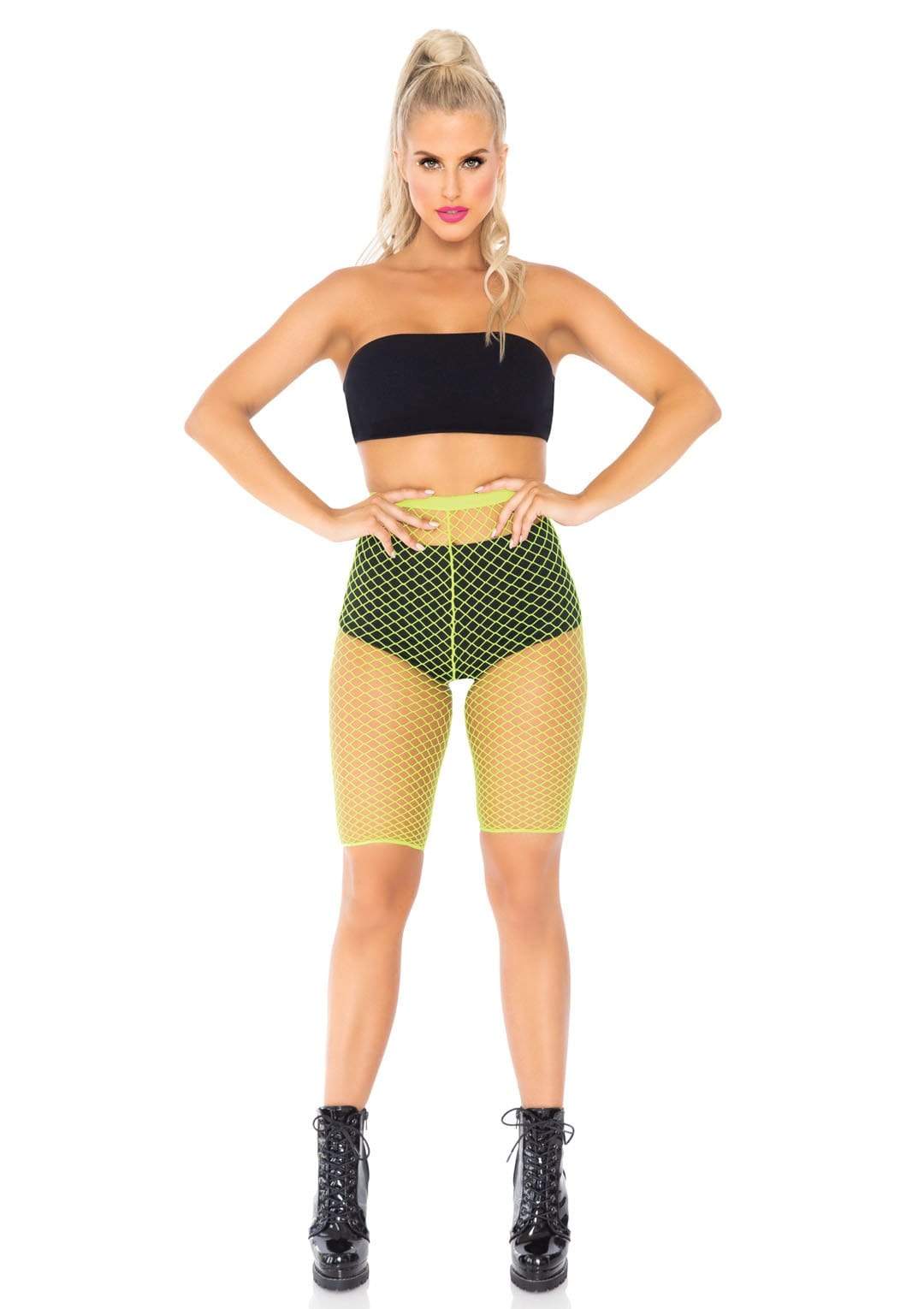 Troublemaker Fishnet Biker Shorts -  - Hosiery