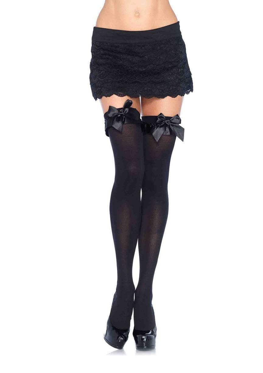 Devi Stockings with Ruffle Bow - Gothic Hosiery - Alternative Fashion Stockings
