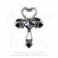 Amourankh Ring Heart ✦ Ankh ✦ Hematite Cabochon ✦ Rare Pewter -  - Ring