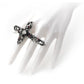 Thorny Cross Handspan Ring Statement ✦ Swarovski Crystal ✦ Rare -  - Ring