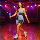 Cool As Ice Blue Colorblock Mini Skirt
