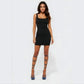 Blue Rhinestone Knee-High Lace-Up Platform Heels