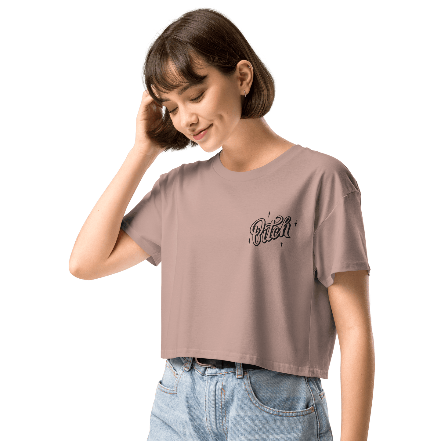 Magical Bitch Embroidered Crop Top