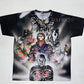RageOn Horror Movie Icons All Over Print Tee Shirt Haunted Fire Portrait 5X