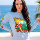 No Hours ✦ Mushroom Graphic Long Sleeve Tee ✦ Light Blue Crew Neck Skate Core S