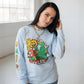 No Hours ✦ Mushroom Graphic Long Sleeve Tee ✦ Light Blue Crew Neck Skate Core S
