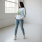 No Hours ✦ Mushroom Graphic Long Sleeve Tee ✦ Light Blue Crew Neck Skate Core S