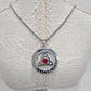 Celtic Triquetra Necklace Stainless Steel Red Cabochon Trinity Pendant 20"