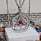 Celtic Triquetra Necklace Stainless Steel Red Cabochon Trinity Pendant 20"