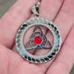 Celtic Triquetra Necklace Stainless Steel Red Cabochon Trinity Pendant 20"