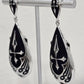 Killstar Drop of Faith Black Silver Goth Cross Dangle Shield Earrings