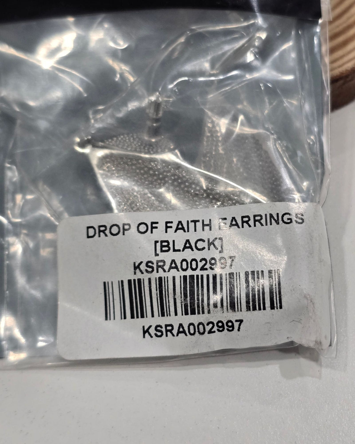 Killstar Drop of Faith Black Silver Goth Cross Dangle Shield Earrings