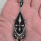 Killstar Drop of Faith Black Silver Goth Cross Dangle Shield Earrings
