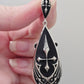 Killstar Drop of Faith Black Silver Goth Cross Dangle Shield Earrings