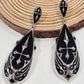 Killstar Drop of Faith Black Silver Goth Cross Dangle Shield Earrings