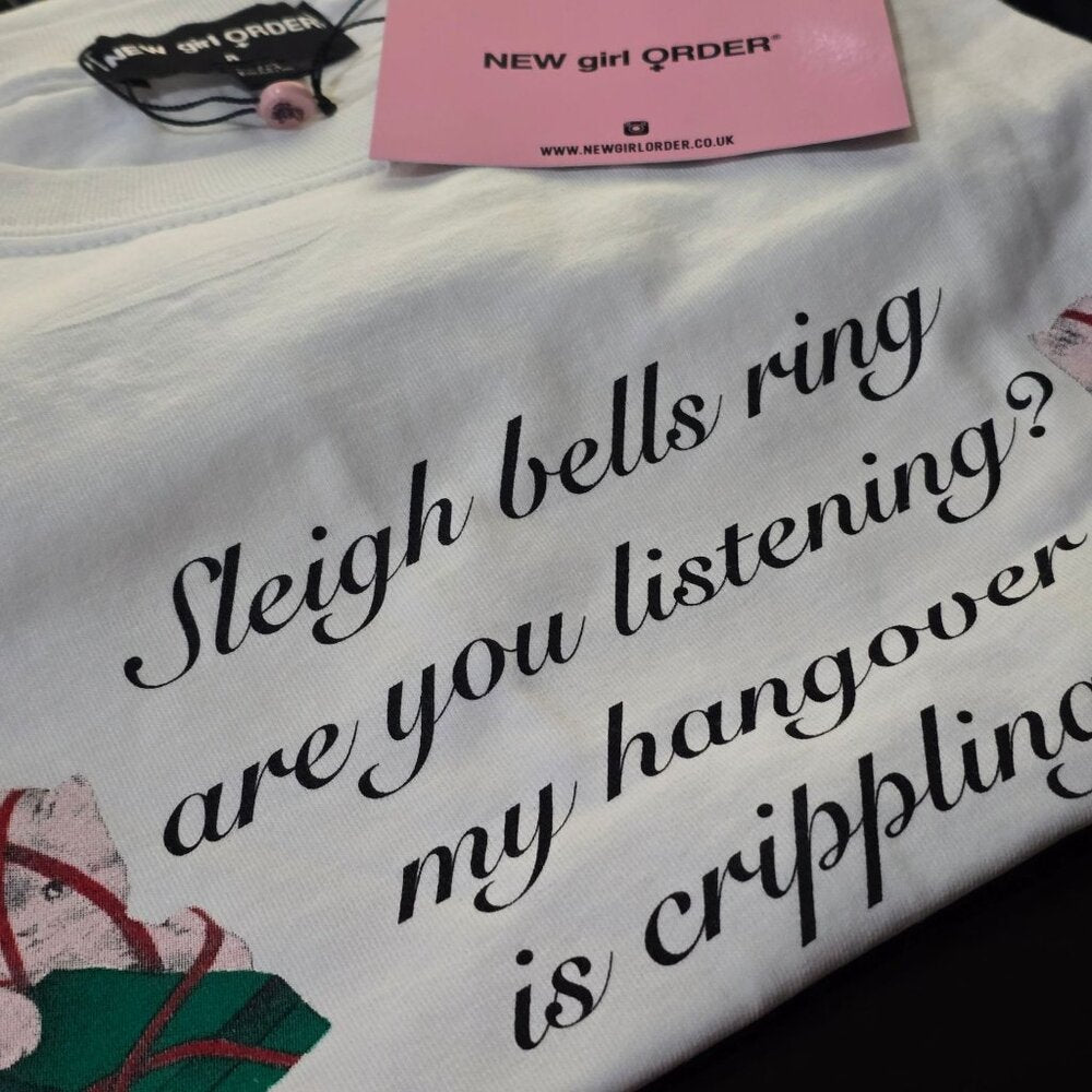 NGOrder ✦ Graphic Tee ✦ White Short Sleeve Crew Neck Cotton Holiday Humor S NWT