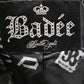 BADEE Faded Vegan Leather Croc Texture Crop Jacket Oversized Hook Front