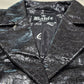 BADEE Faded Vegan Leather Croc Texture Crop Jacket Oversized Hook Front