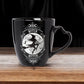 Witch & Warlock Black China Mug Set W/ Matching Coasters Moon & Bat Design -  - Cups