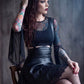 Killstar Marked High Waisted Mini Skirt Suspender Faux Leather Skater XS
