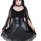 Killstar Marked High Waisted Mini Skirt Suspender Faux Leather Skater XS