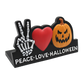 Peace Love Halloween Plaque - Retro Halloween Decor - Hippie Halloween Sign -  - Plaque