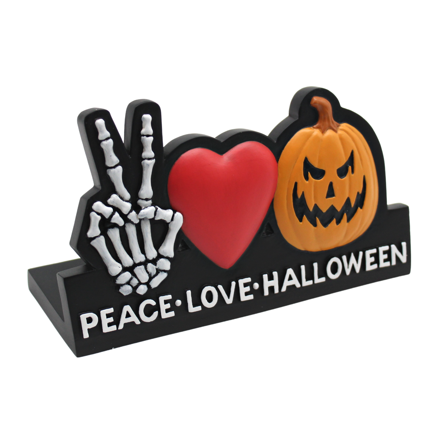 Peace Love Halloween Plaque - Retro Halloween Decor - Hippie Halloween Sign