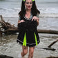 Trickz N Treatz Zombie Cheerleader Distressed Pleated Mini Skirt Set Goth XS