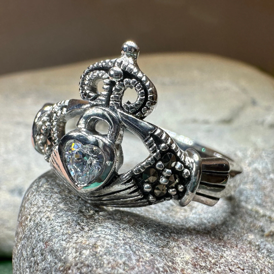 Devotion Marcasite Claddagh Ring -  - Ring