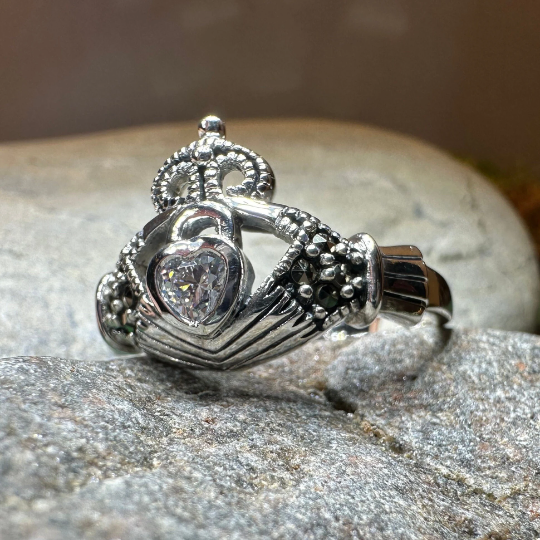 Devotion Marcasite Claddagh Ring -  - Ring