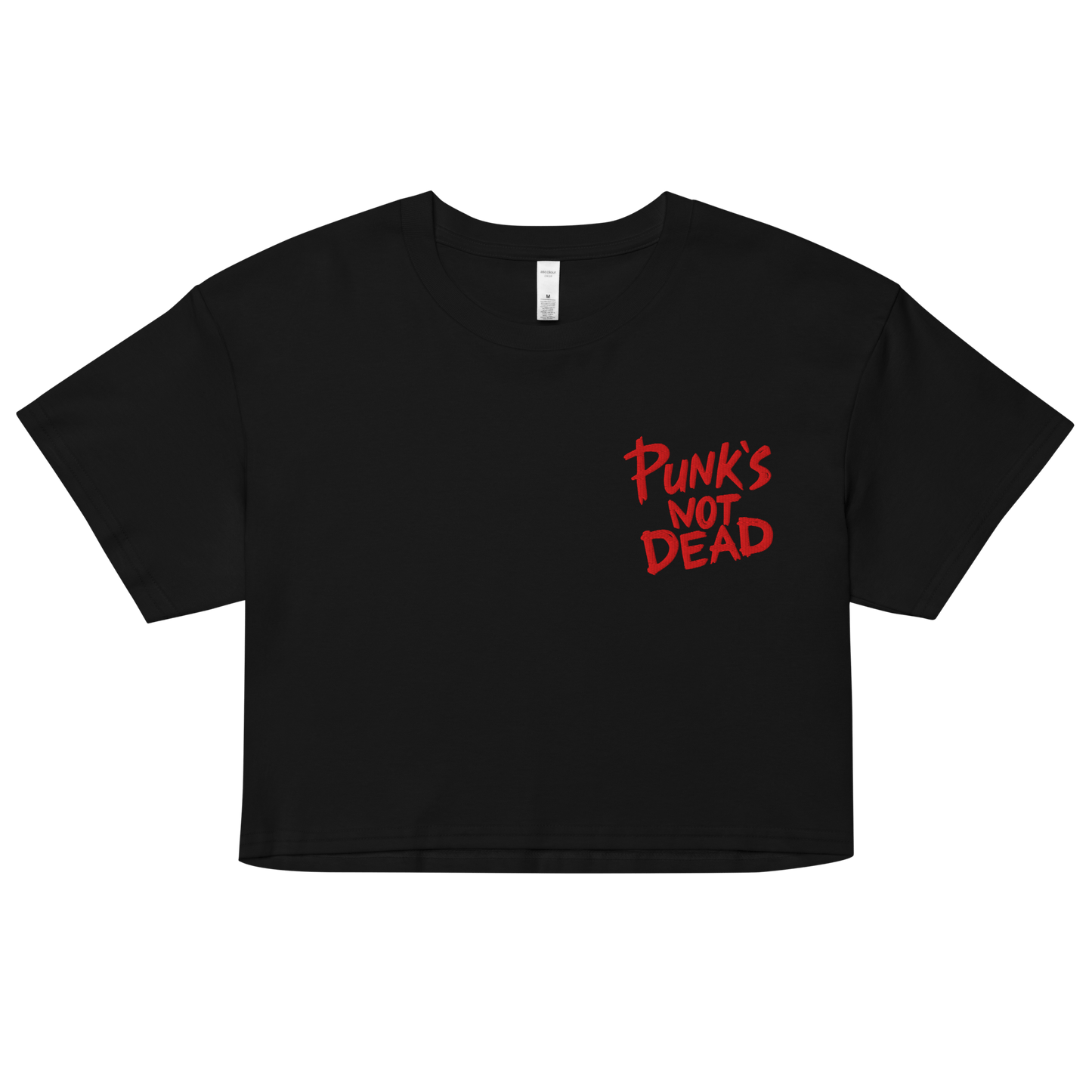 Punk's Not Dead Embroidered Crop Top