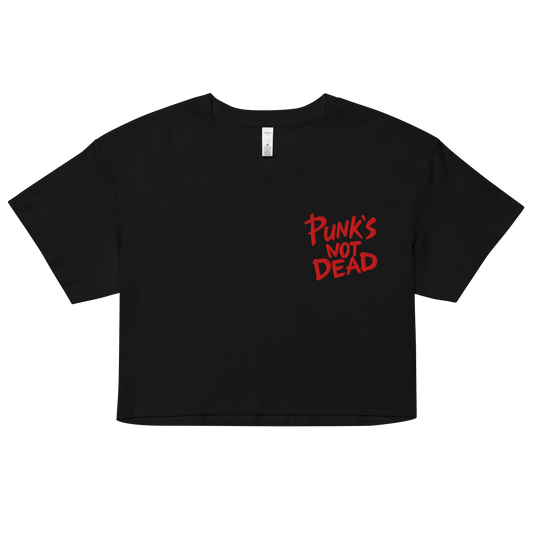 Punk's Not Dead Embroidered Crop Top