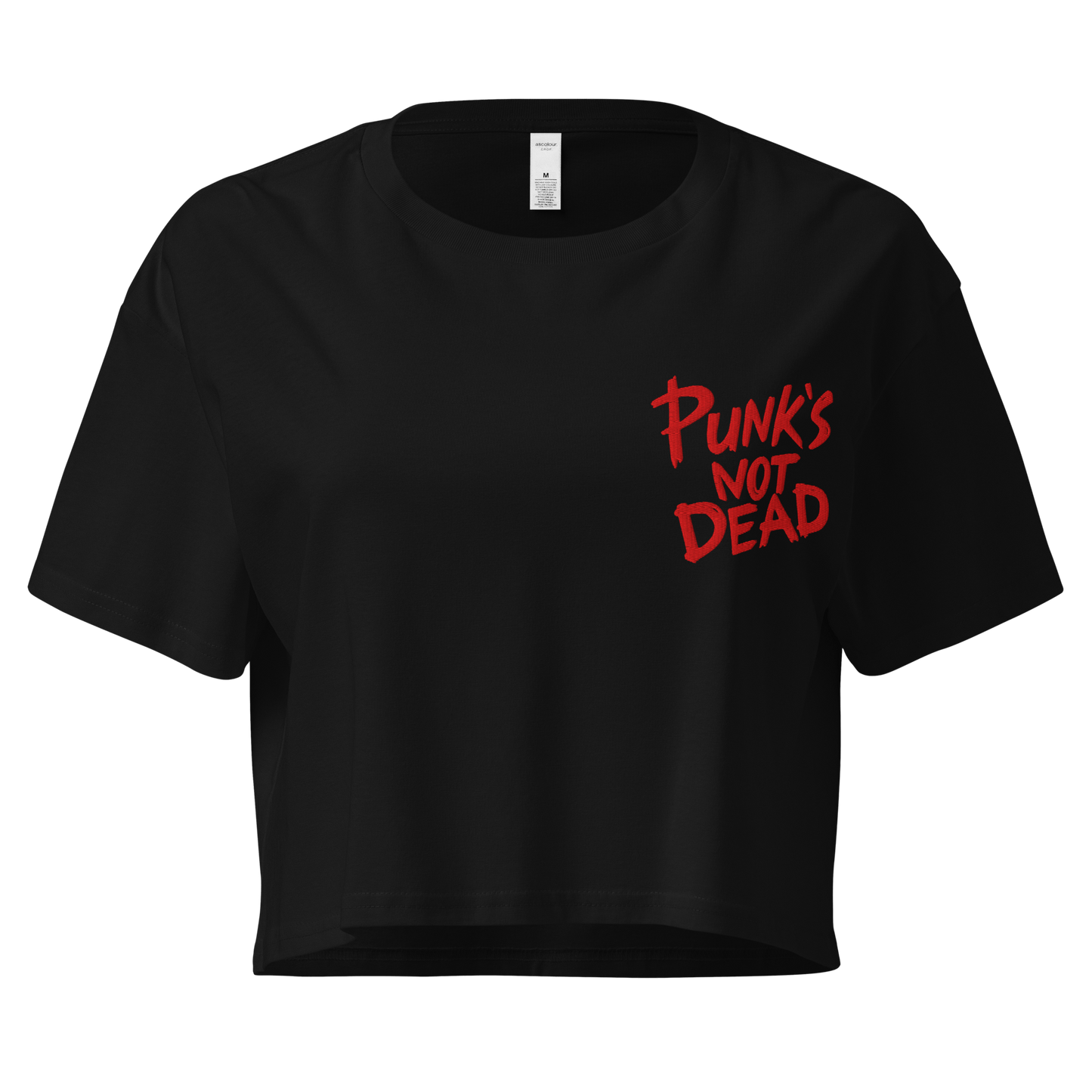 Punk's Not Dead Embroidered Crop Top