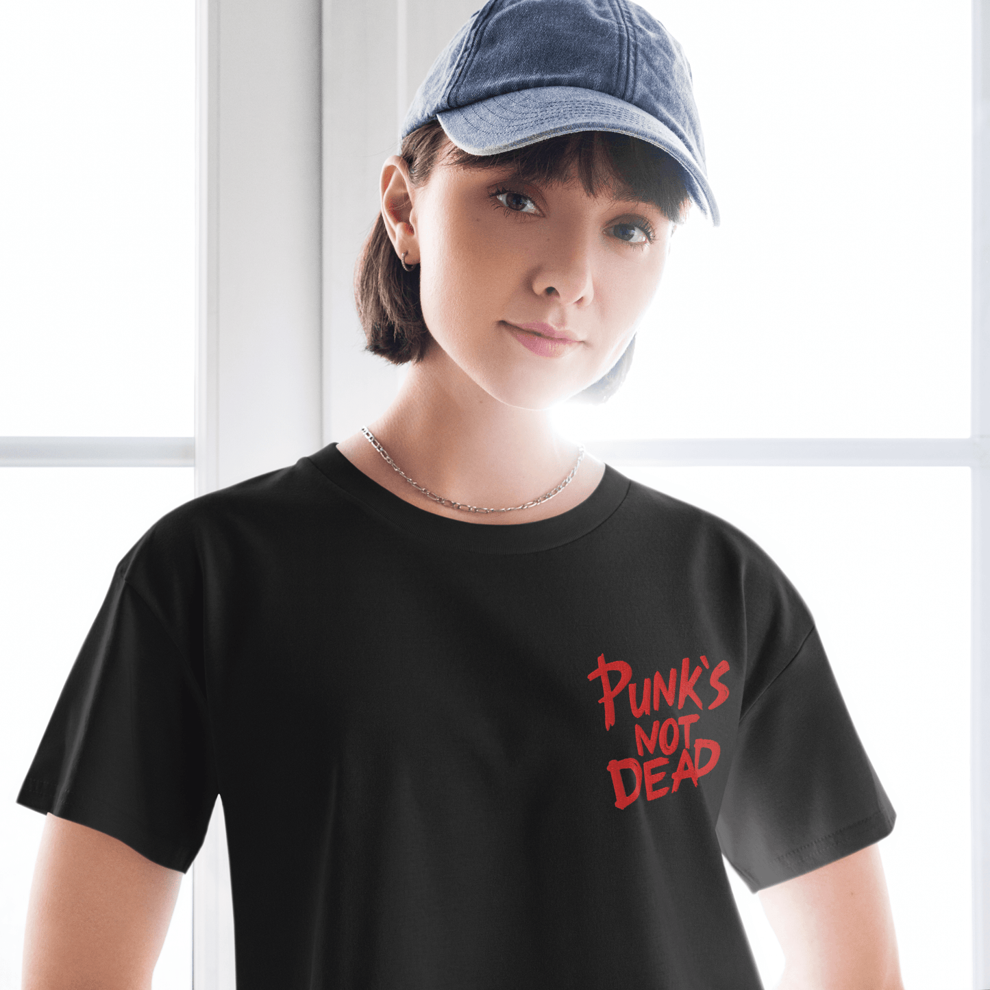 Punk's Not Dead Embroidered Crop Top