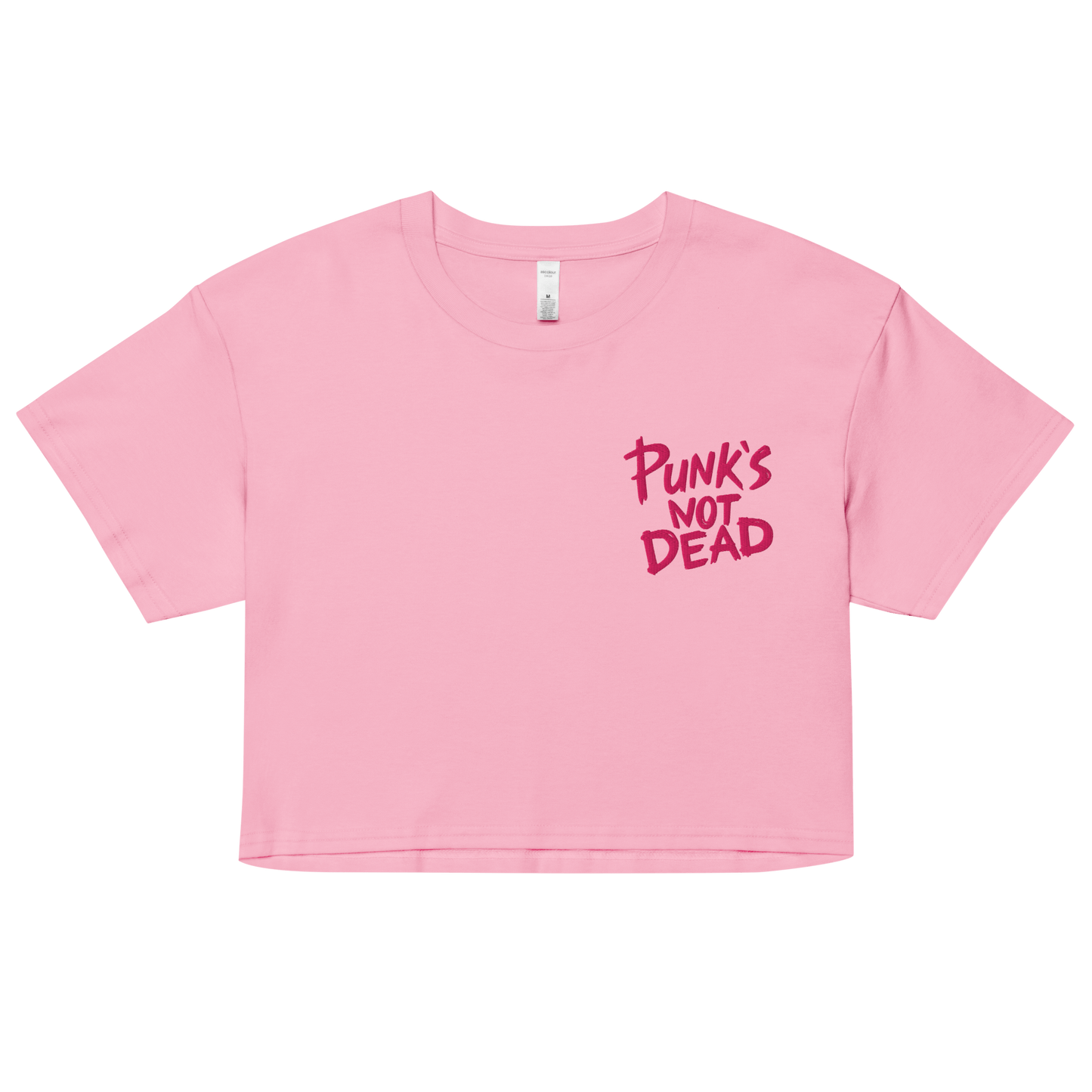 Punk's Not Dead Embroidered Crop Top