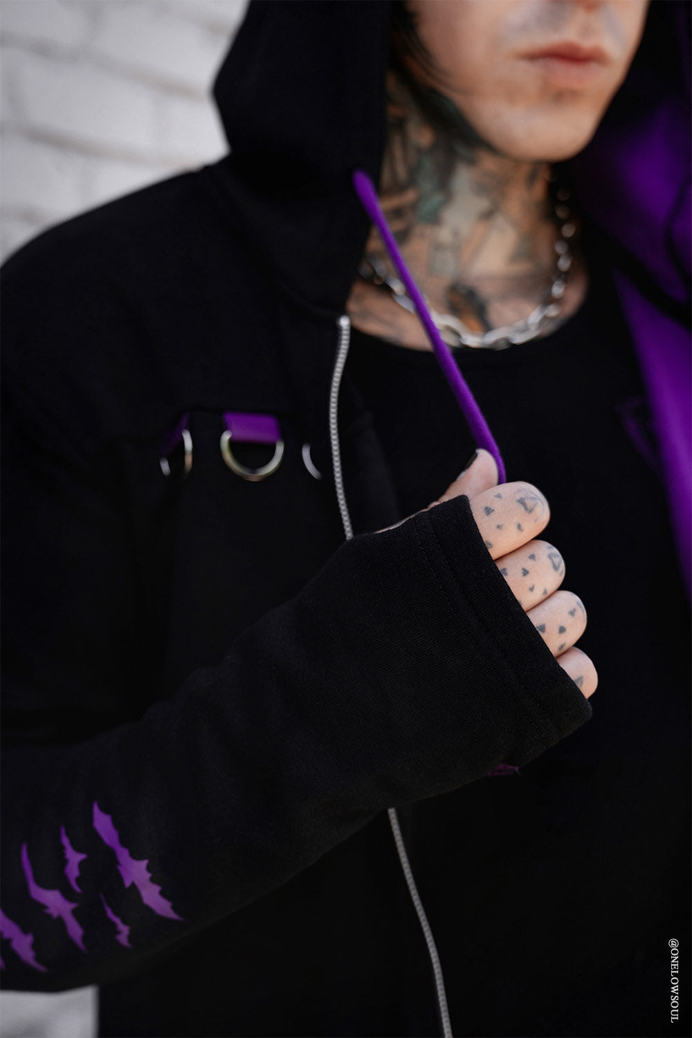 Split Mage Hoodie [Black/Purple]