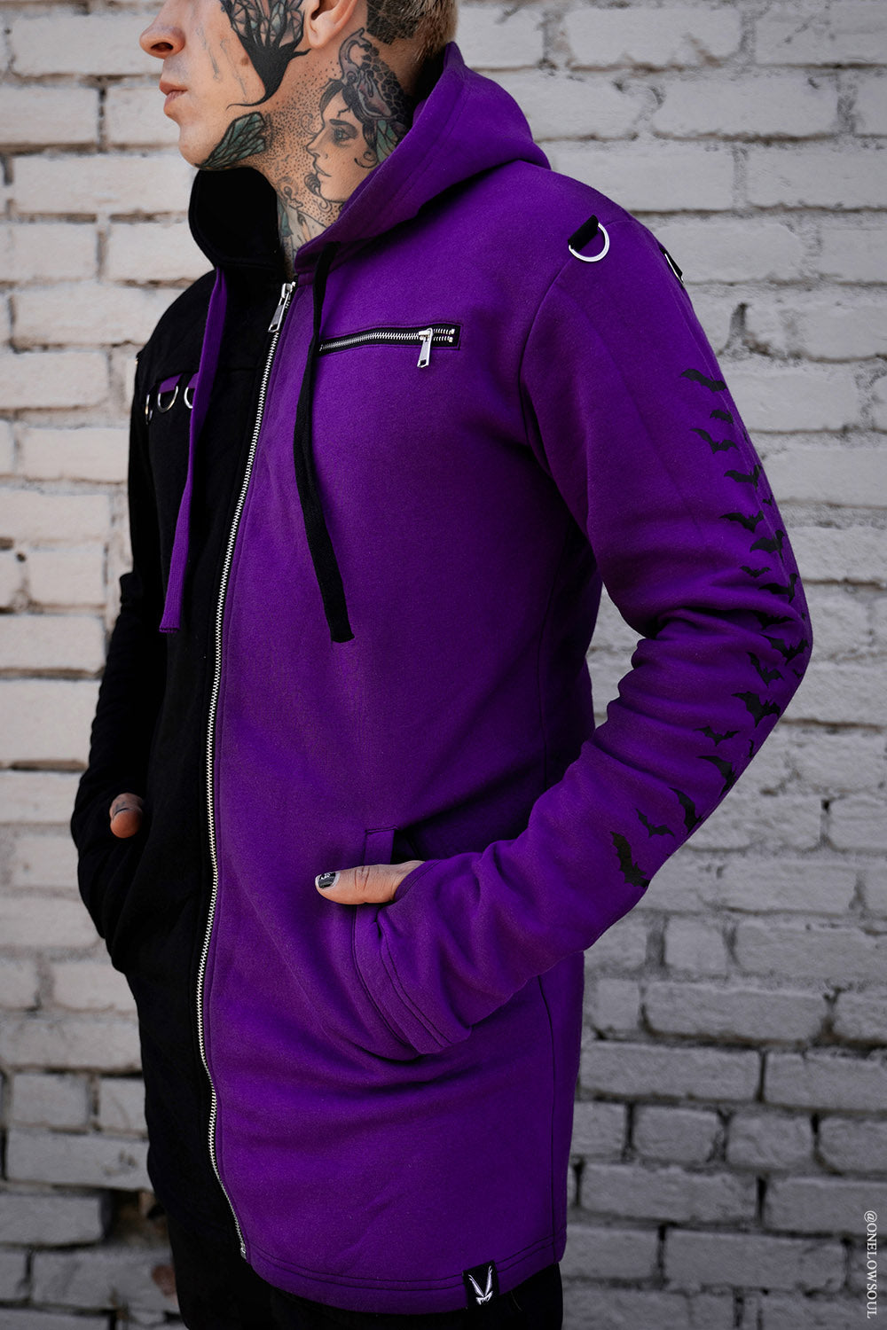 Split Mage Hoodie [Black/Purple]