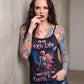 Karma Fairy Skull Angel Wings Double Sided Cami Top Goth Festival Shirt L New
