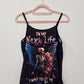 Karma Fairy Skull Angel Wings Double Sided Cami Top Goth Festival Shirt L New