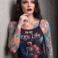 Karma Fairy Skull Angel Wings Double Sided Cami Top Goth Festival Shirt L New