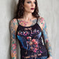 Karma Fairy Skull Angel Wings Double Sided Cami Top Goth Festival Shirt L New