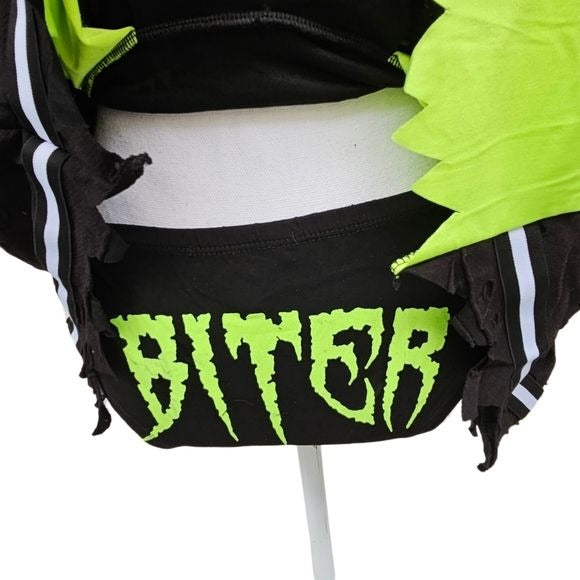 Z‑O‑M‑B‑I‑E Cheerleader Costume – Distressed Pleated Raw Hem XS