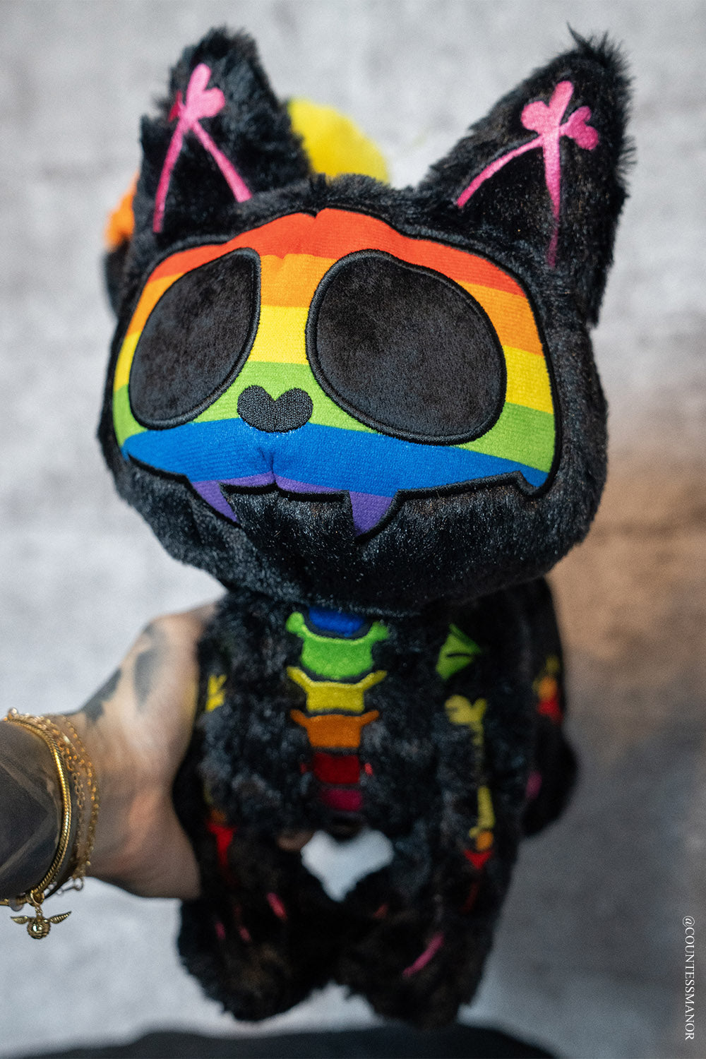 Rainbow Skelekitty Plush Toy