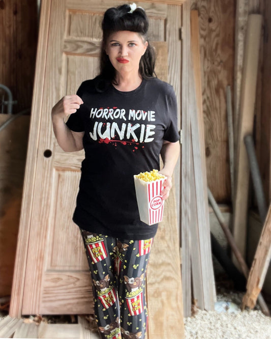 Horror Movie Red And White Crime Junkie Tee - Unisex Horror Shirt